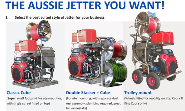 Aussie Pumps King Cobra Drain Cleaning Jetter 5000 PSI 16-20 LPM -